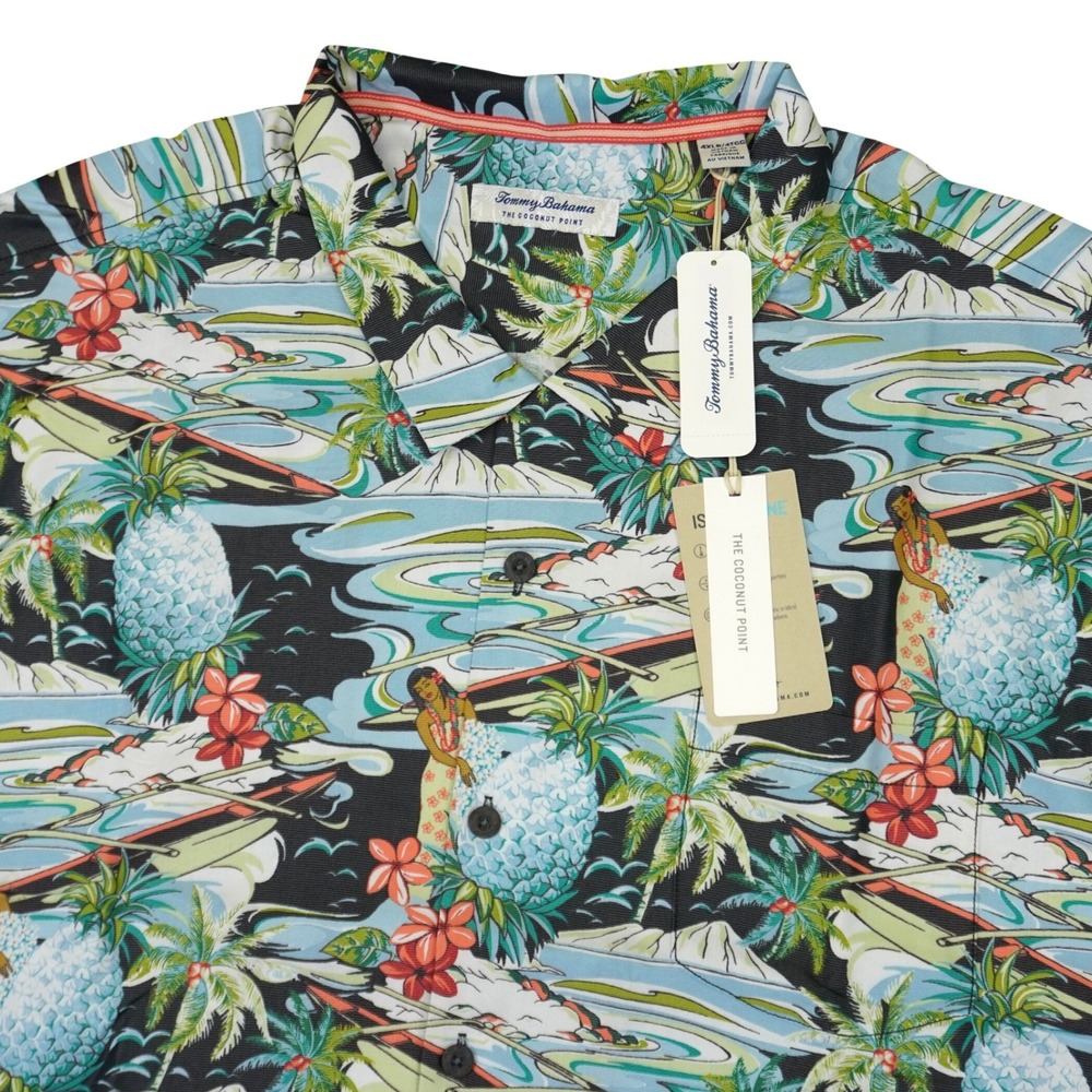 NEW Tommy Bahama Shirt Mens 4XLB Coconut Point Hula Girl Hawaiian Tropical Print